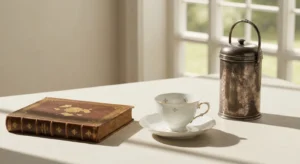 Faire-part de mariage et enveloppes disposés sur une table en bois
