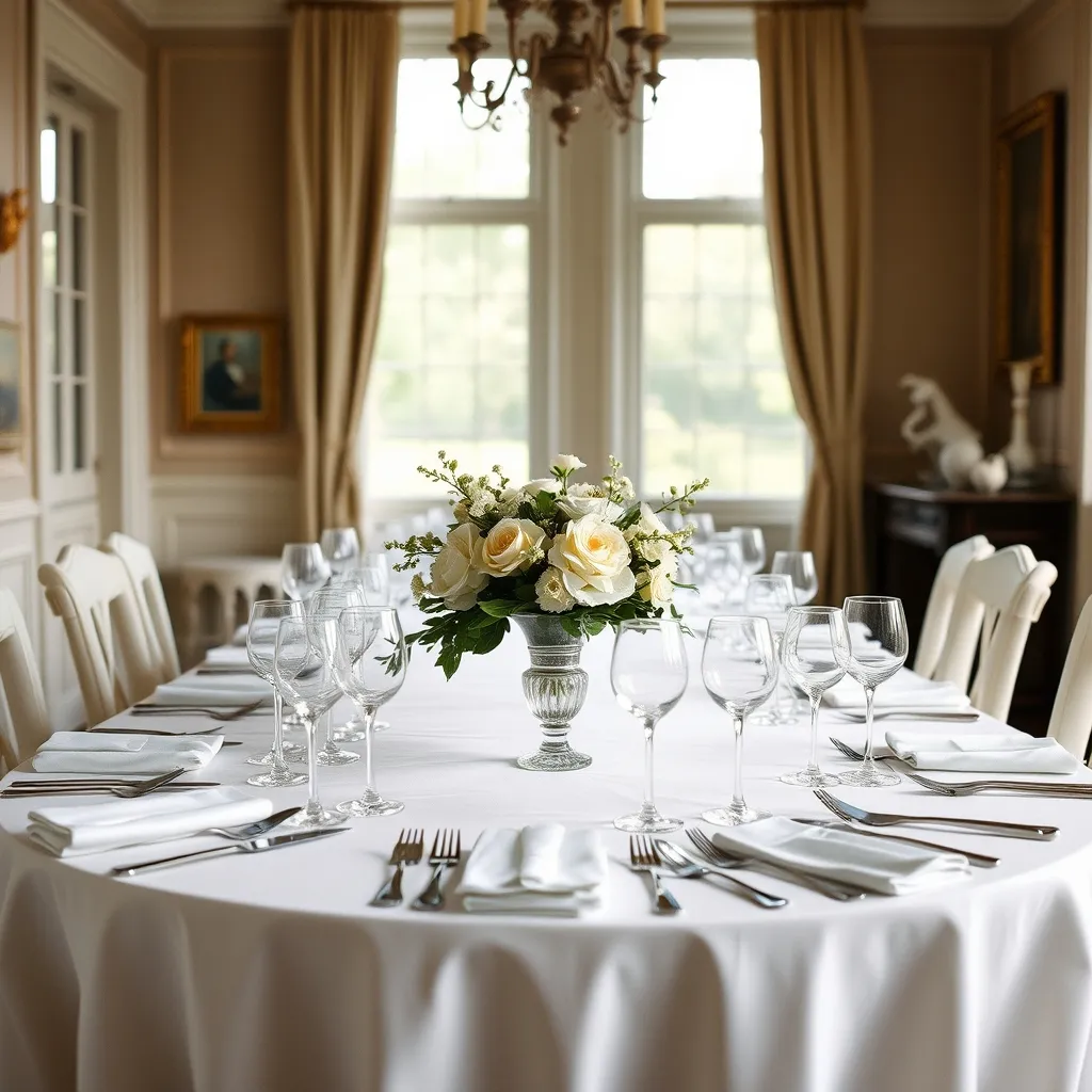 Table dressée pour une célébration de noces d'or dans un cadre familial élégant