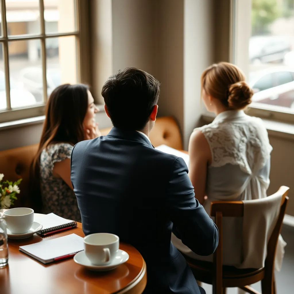 Rendez-vous de préparation entre un couple et son officiant professionnel avant le mariage